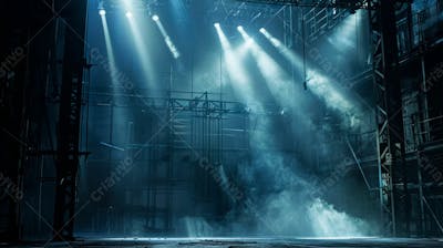 Imagem De Uma Estrutura De Palco Em Aço E Ferro Iluminada 111