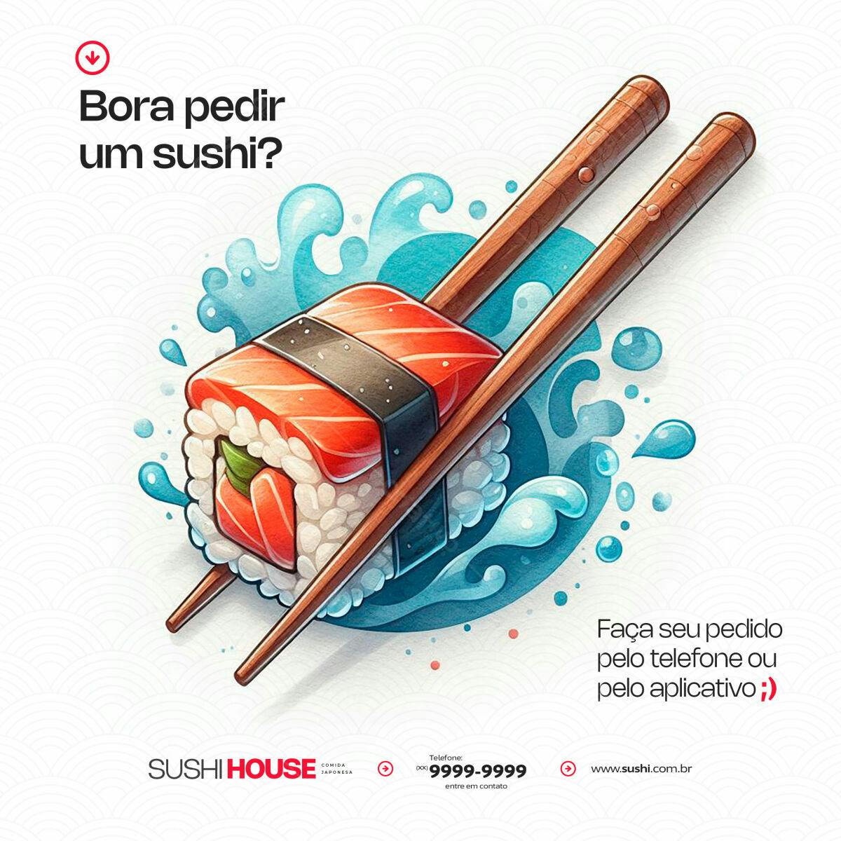Flyer para Delivery de Sushi PSD Editável