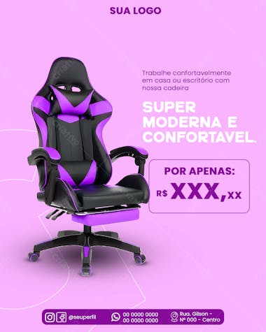 Criativo feed informática cadeira gamer