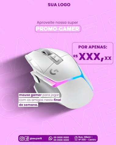 Criativo feed informática mouse gamer