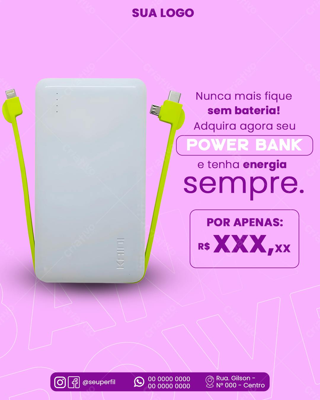 Post para Power Bank PSD Editável