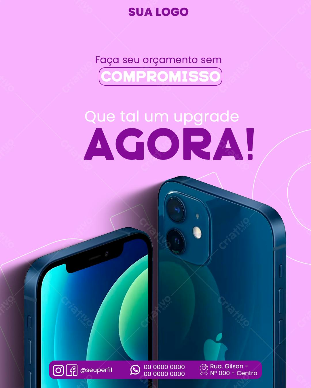 Post para Redes Sociais com Iphone PSD Editável