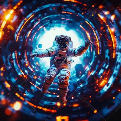Astronauta Futurista No Espaço