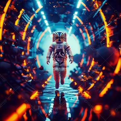 Astronauta Futurista No Espaço