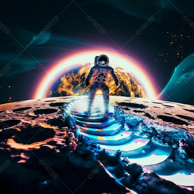 Astronauta Futurista No Espaço