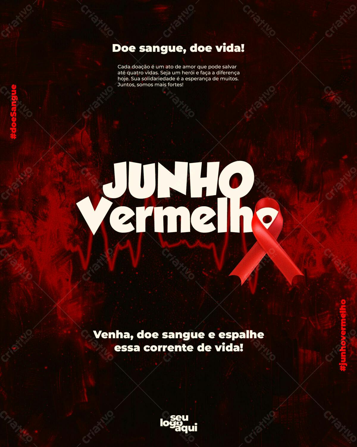 Post para Junho Vermelho PSD Editável