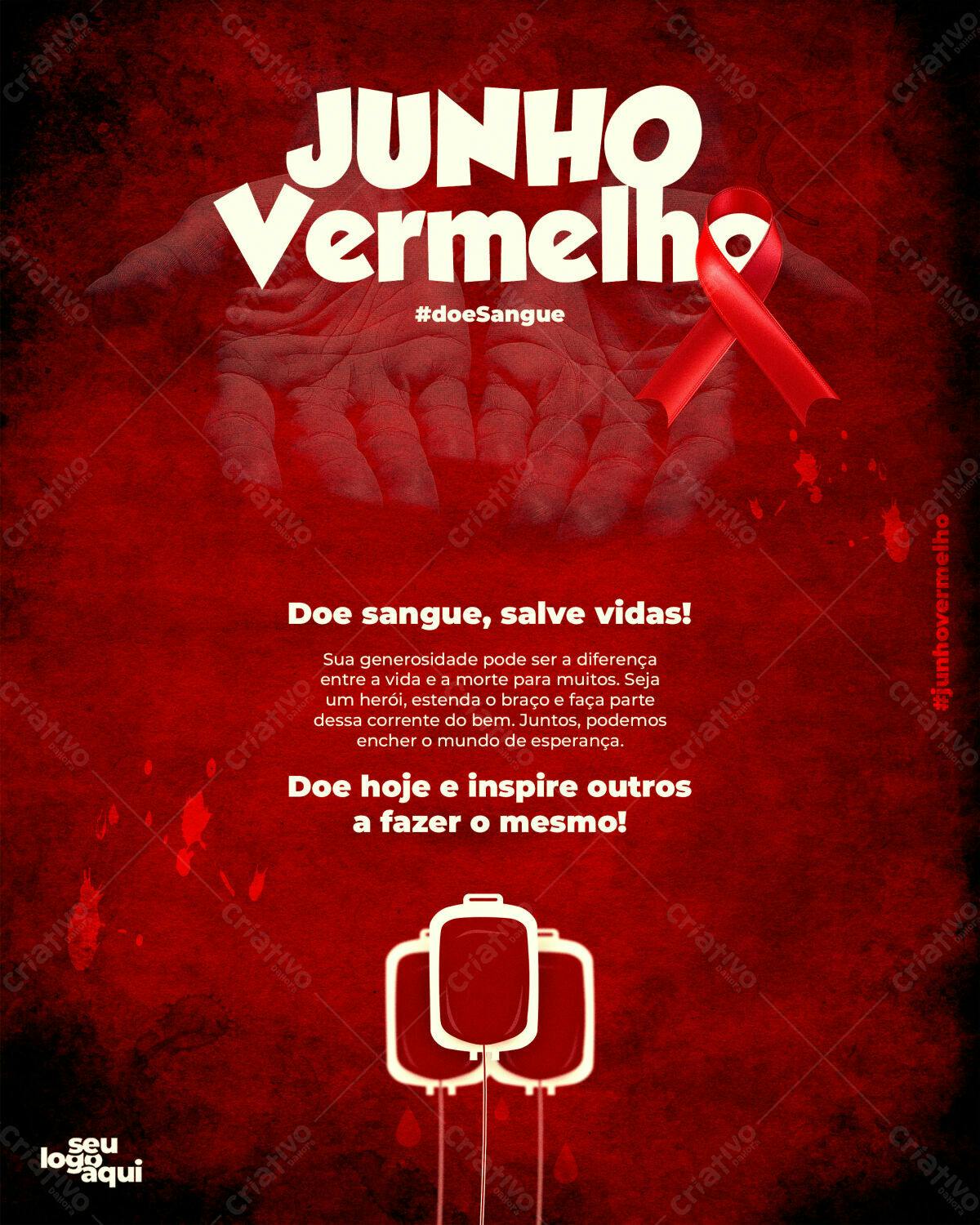 Flyer Junho Vermelho PSD Editável