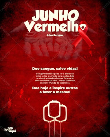 Junho vermelho, doação de sangue, sangue, feed