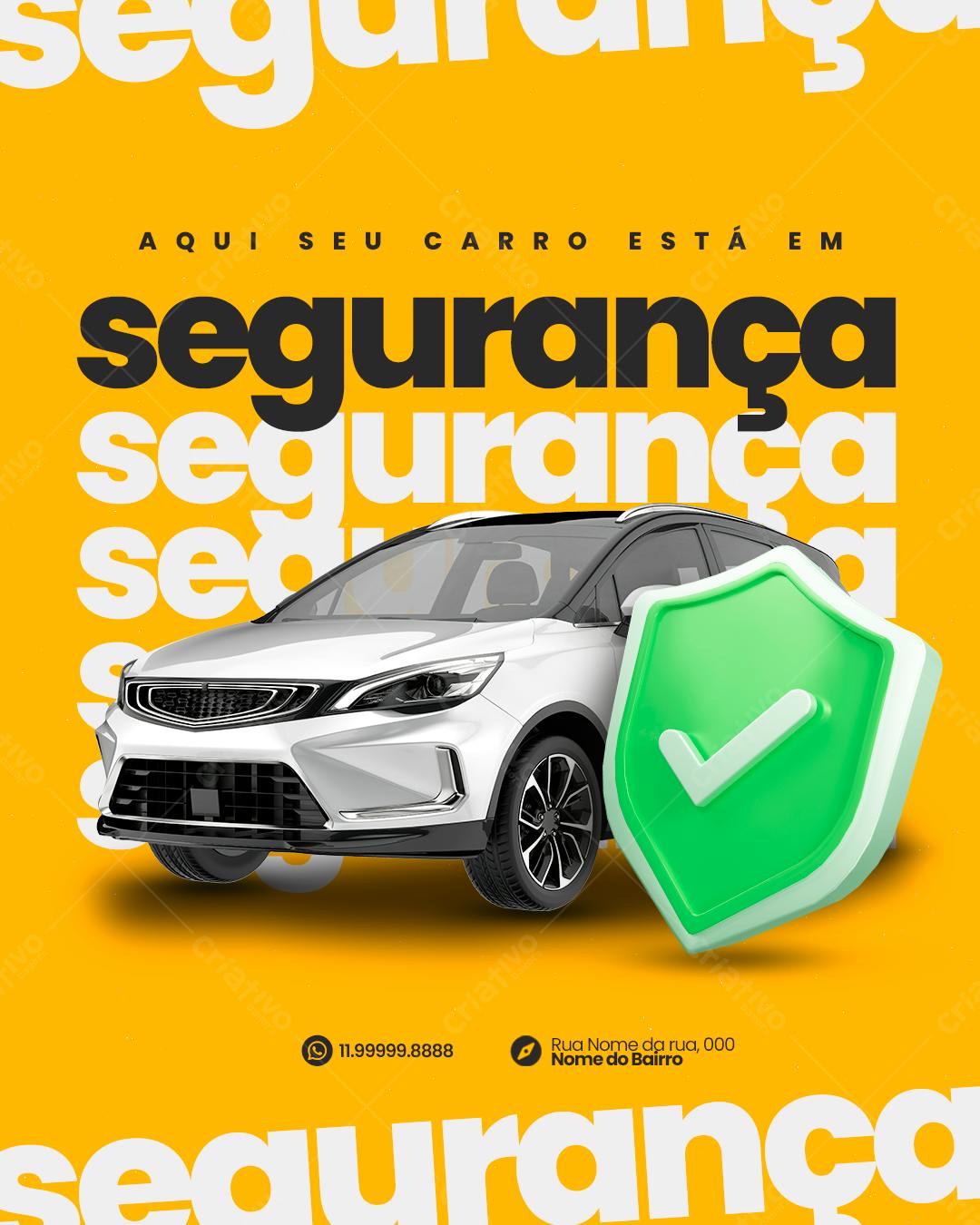 Post para Seguro Auto PSD Editável