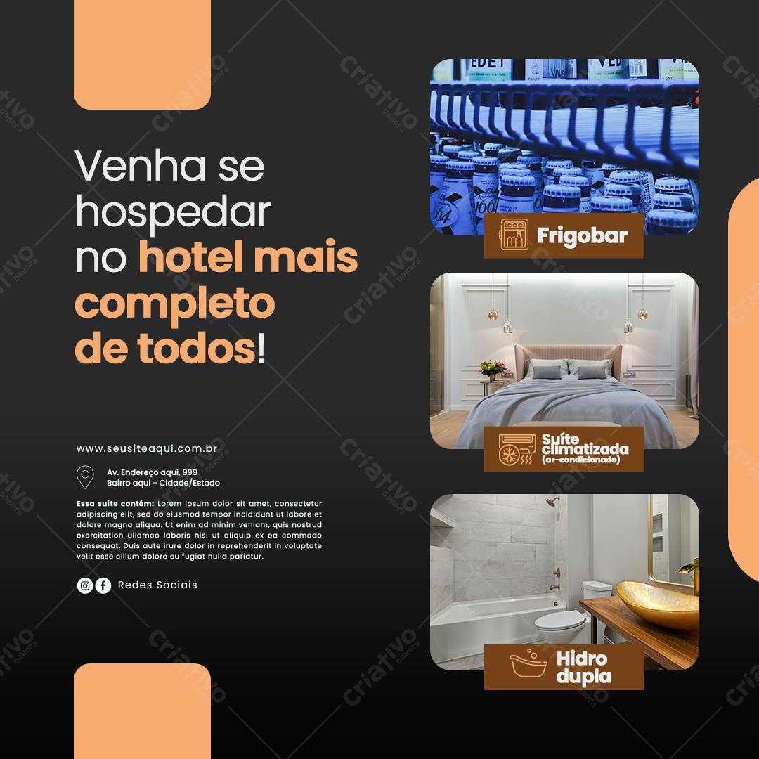 Postagem Hotel Luxo PSD Editável