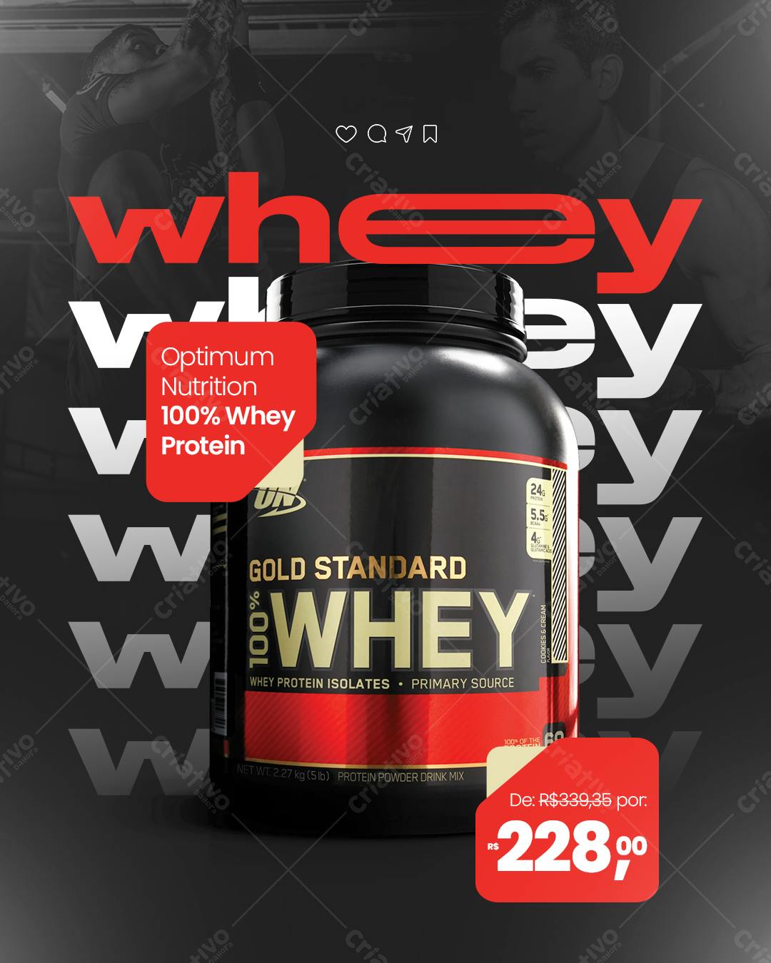 Flyer Whey Protein PSD Editável