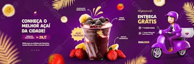 Açaí Açaiteria Social Media Post Banner