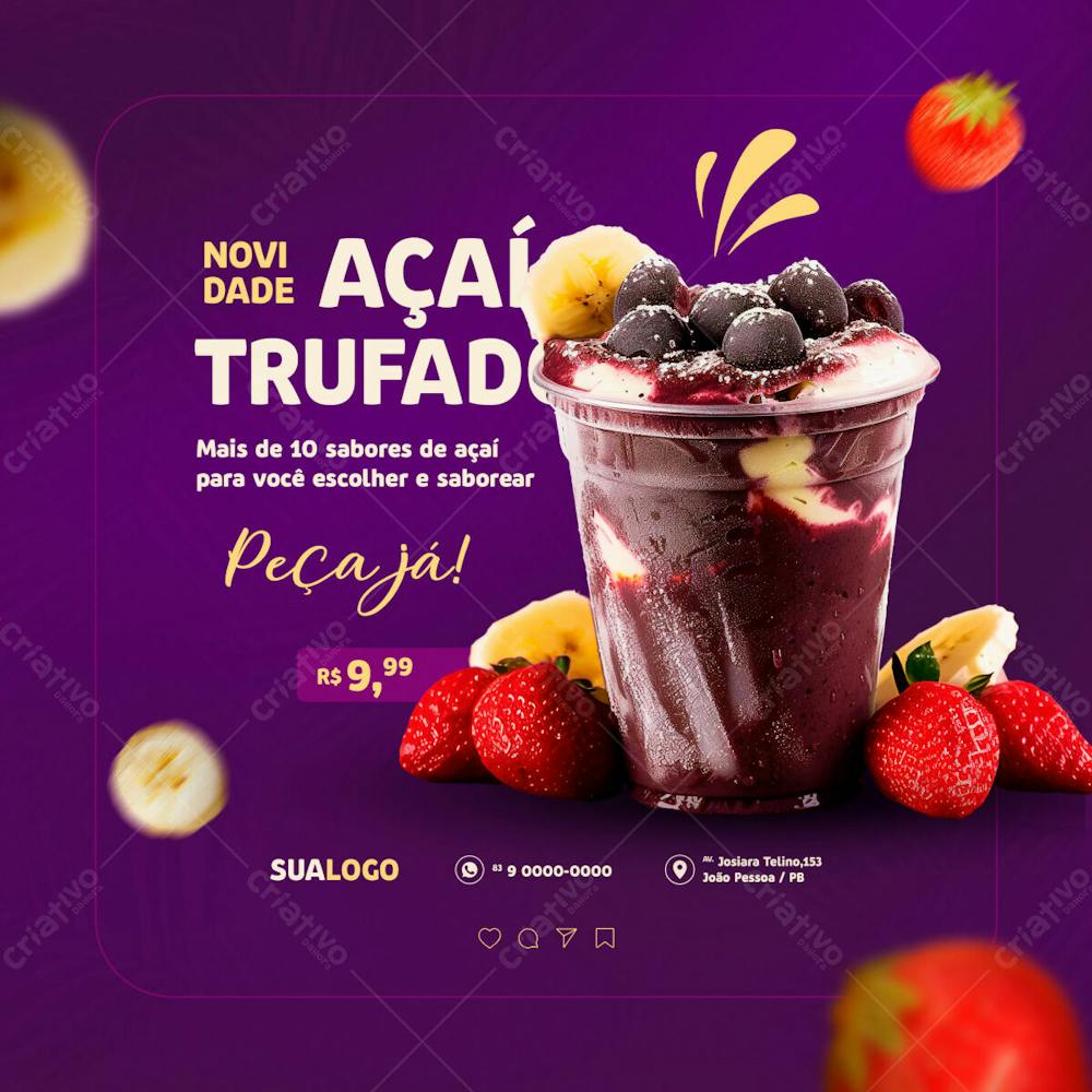 Açaí Açaiteria Social Media Post Feed