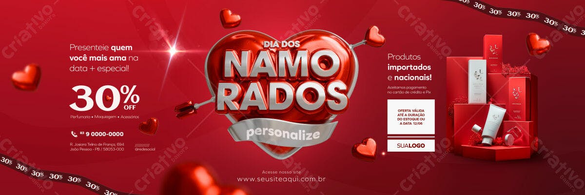 Banner Dia dos Namorados PSD Editável