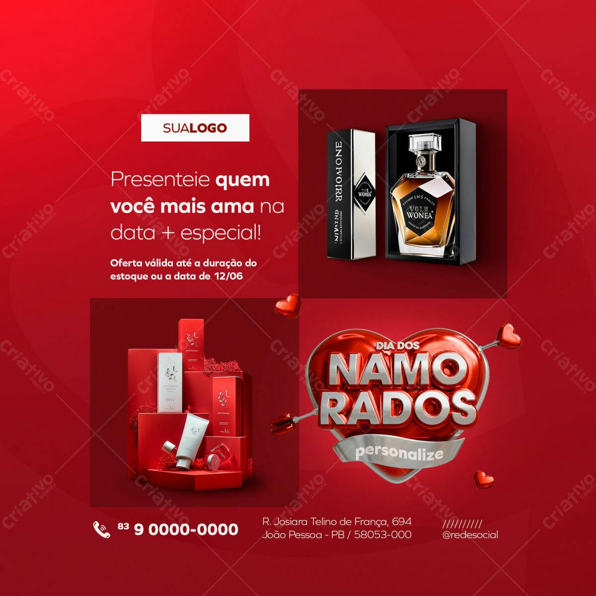 Flyer Dia dos Namorados PSD Editável