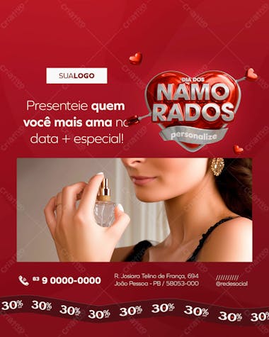 Campanha dia dos namorados social media post feed vertical