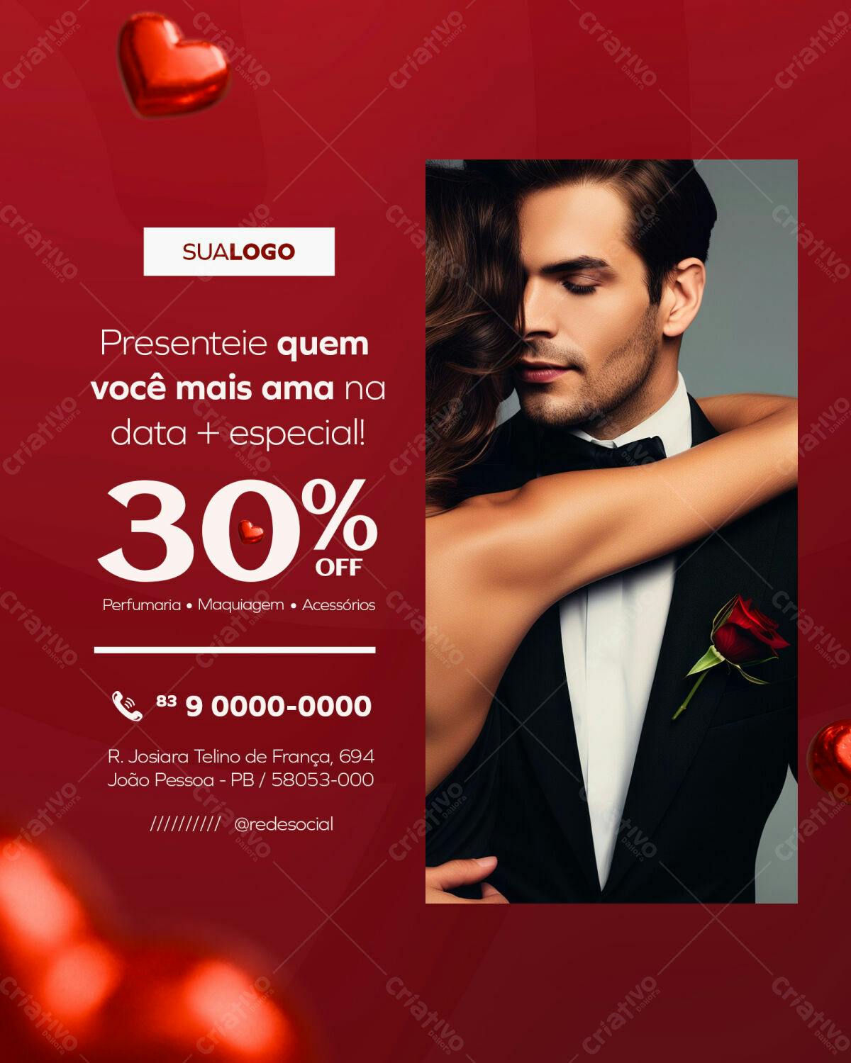 Flyer Dia dos Namorados PSD Editável