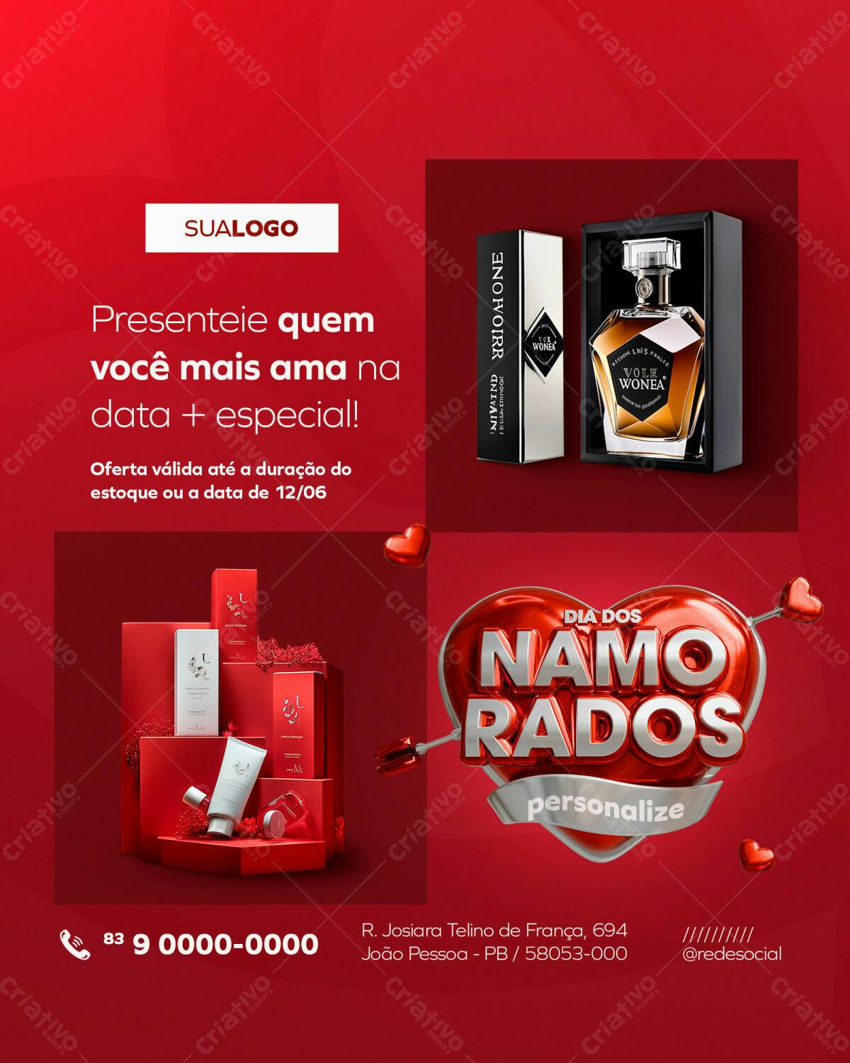 Postagem Dia dos Namorados PSD Editável