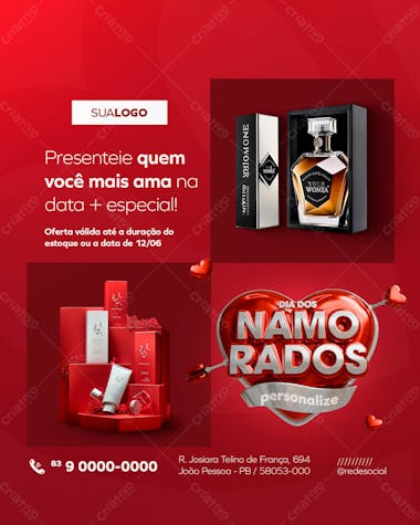 Campanha dia dos namorados social media post feed vertical