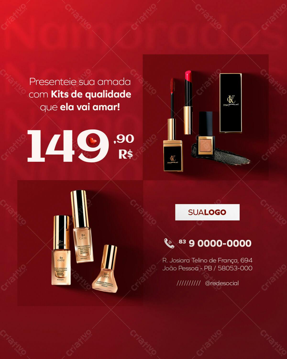 Banner Dia dos Namorados Maquiagem PSD Editável