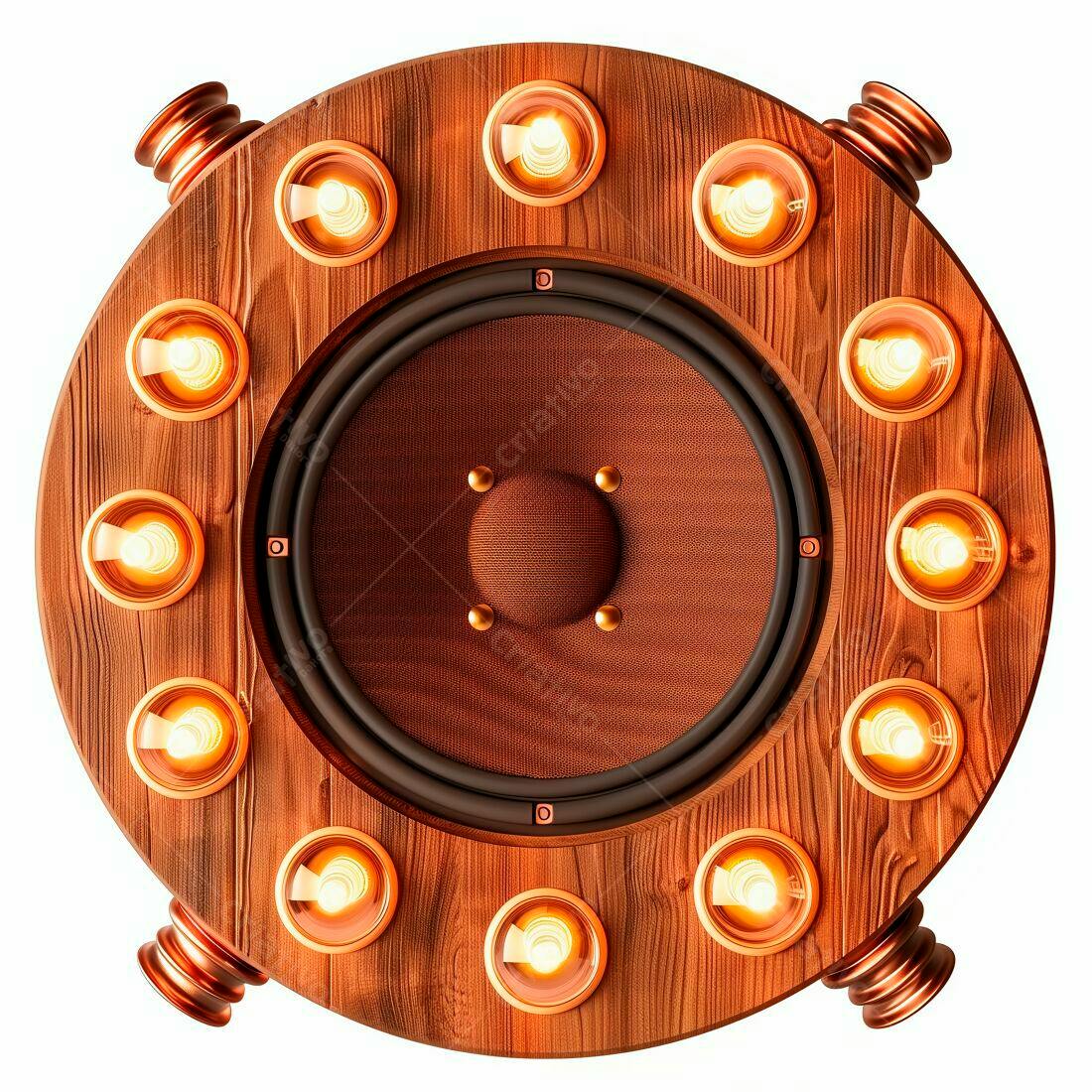 Luminária estilo steampunk com alto-falante