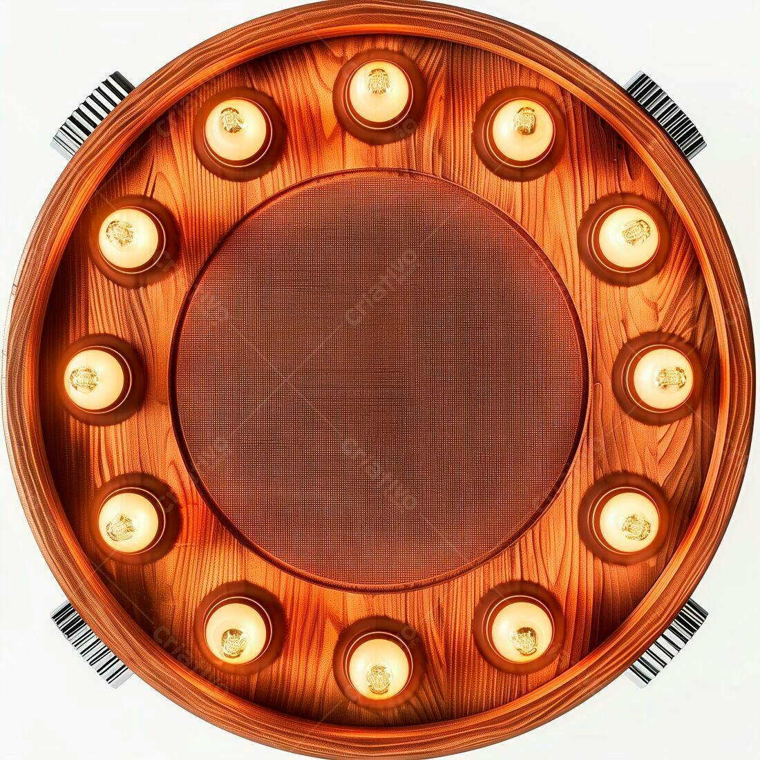 Luminária de madeira com lâmpadas estilo vintage