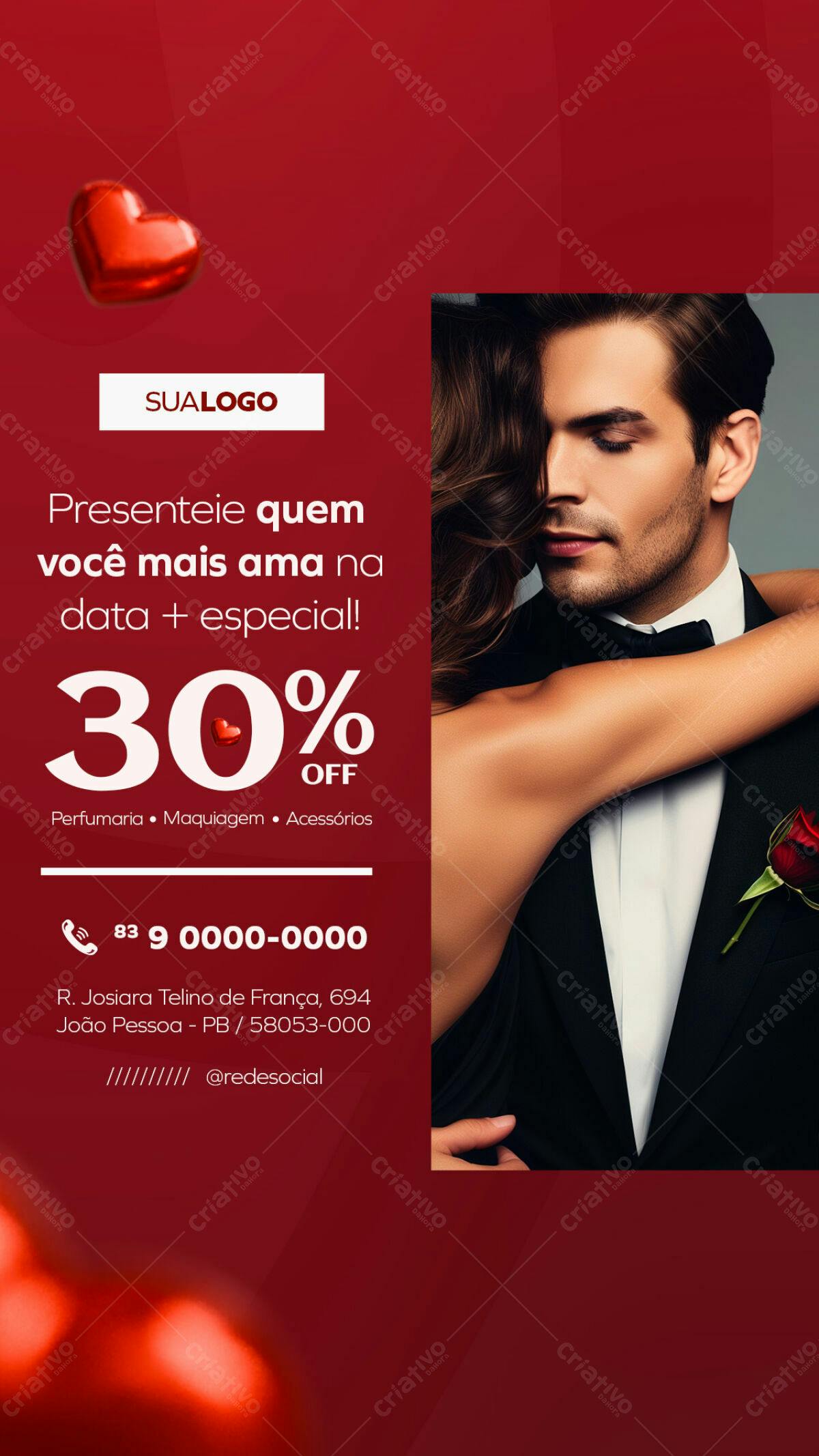 Flyer Dia dos Namorados PSD Editável