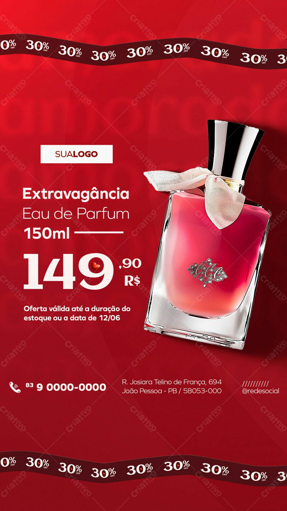 Flyer Promoção Perfume Extravagância PSD Editável