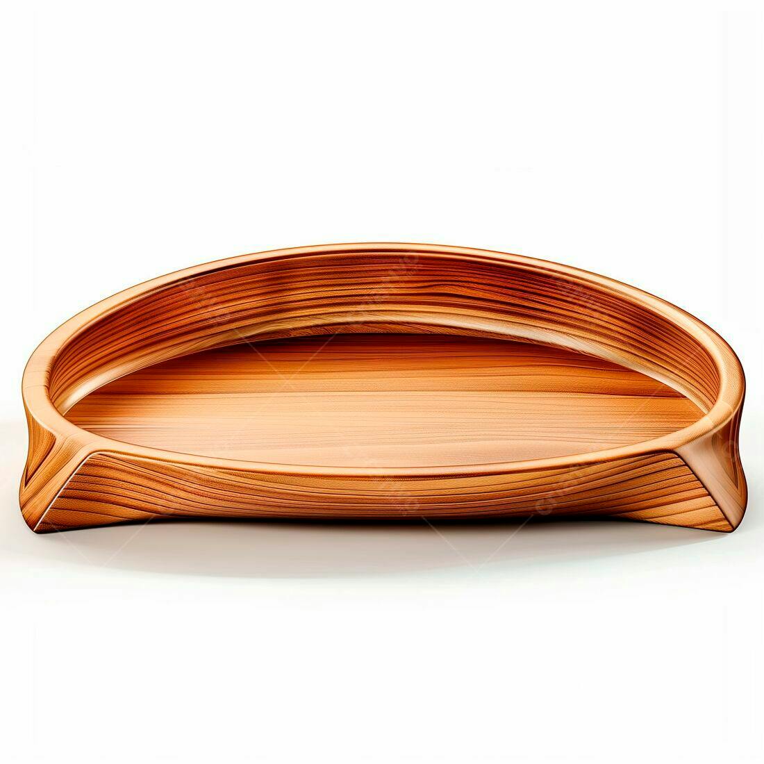 Bandeja de madeira oval design moderno