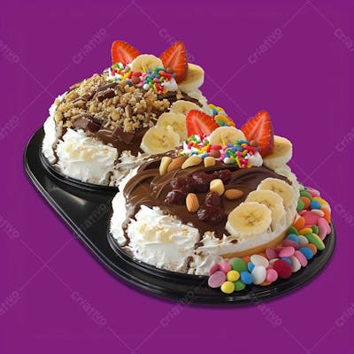 Bandeja De Sorvete, Doces E Frutas