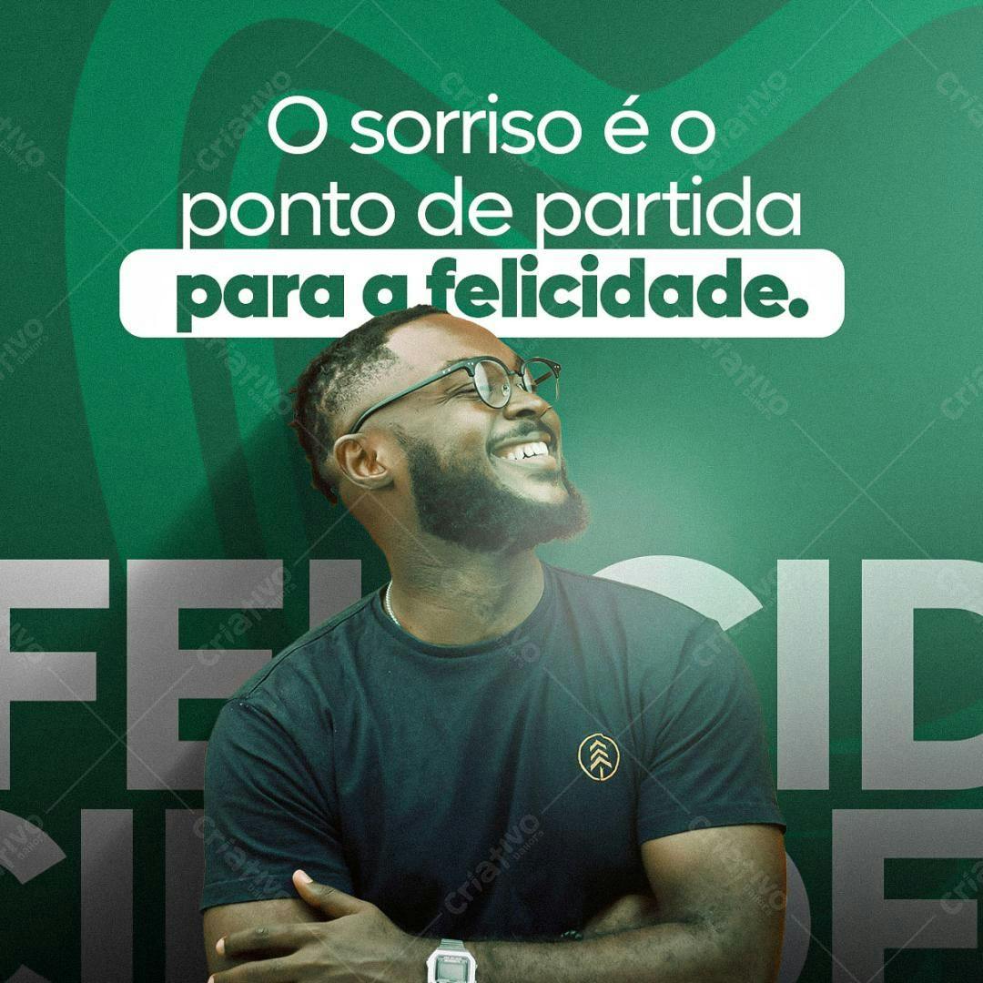 Post para Redes Sociais Dia da Felicidade PSD Editável