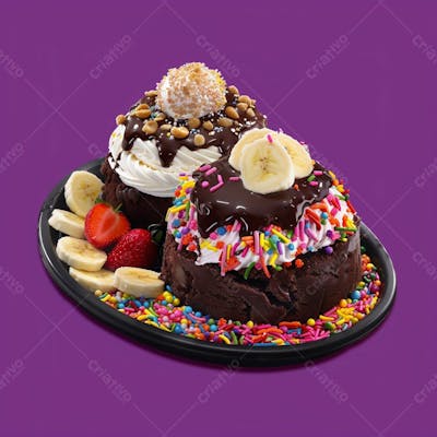 Bandeja De Sorvete, Doces E Frutas