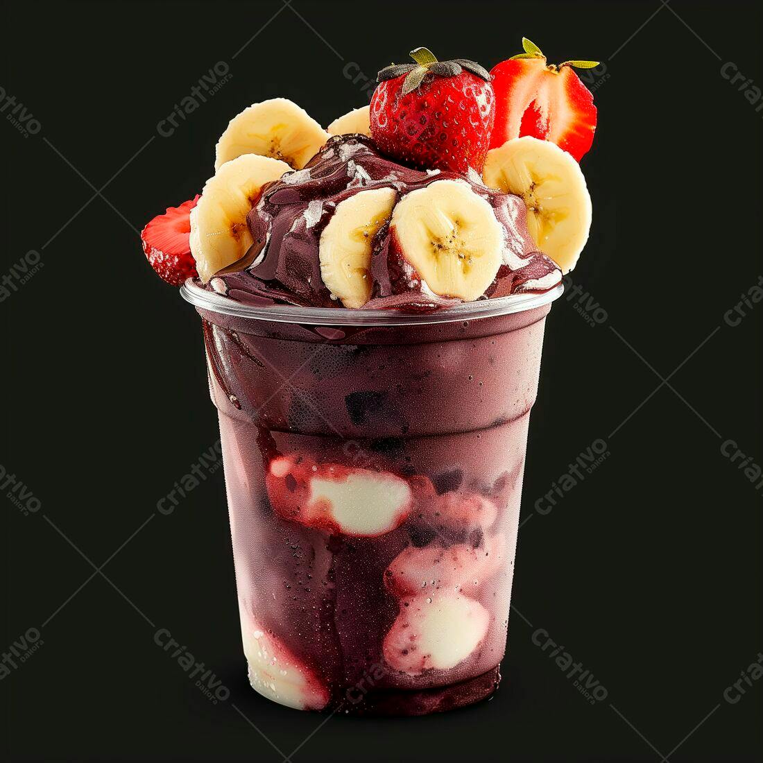 Açaí com Banana e Morango em Copinho