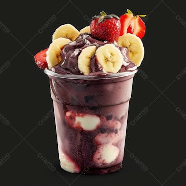 Copo de sorvete com açaí, sorveteria, açaíteria