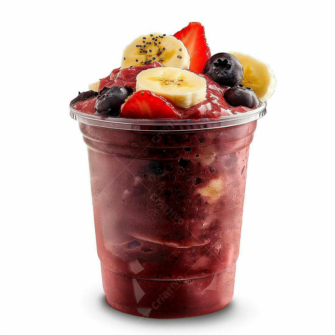 Açaí com frutas vermelhas e banana