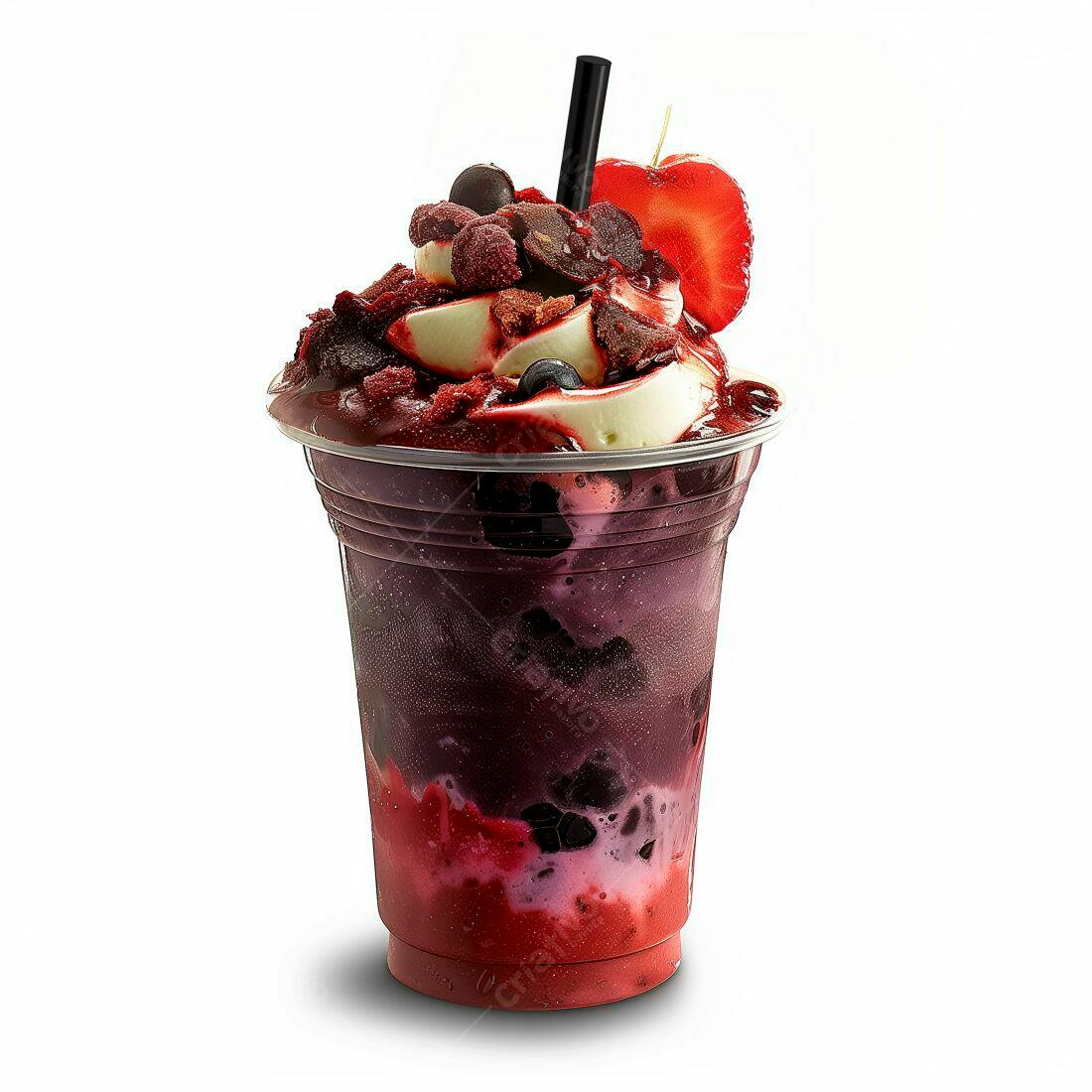 Batido de frutas vermelhas com chantilly