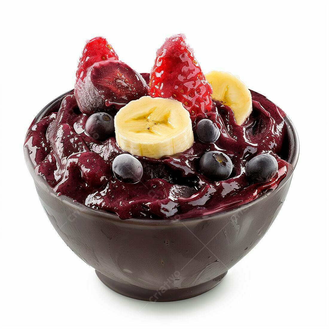 Açaí com frutas vermelhas e banana
