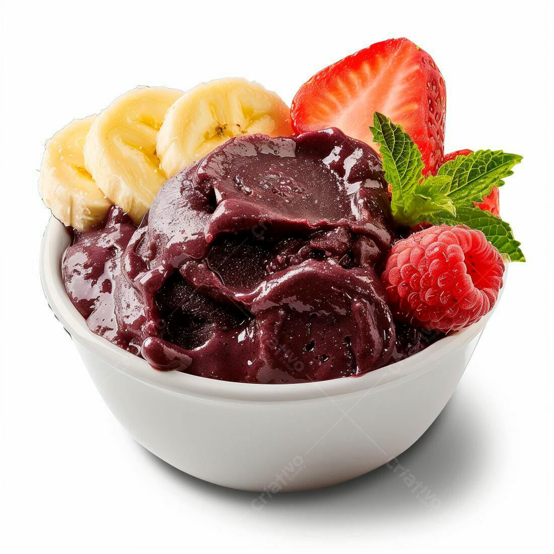 Açaí com Banana Morango e Framboesa