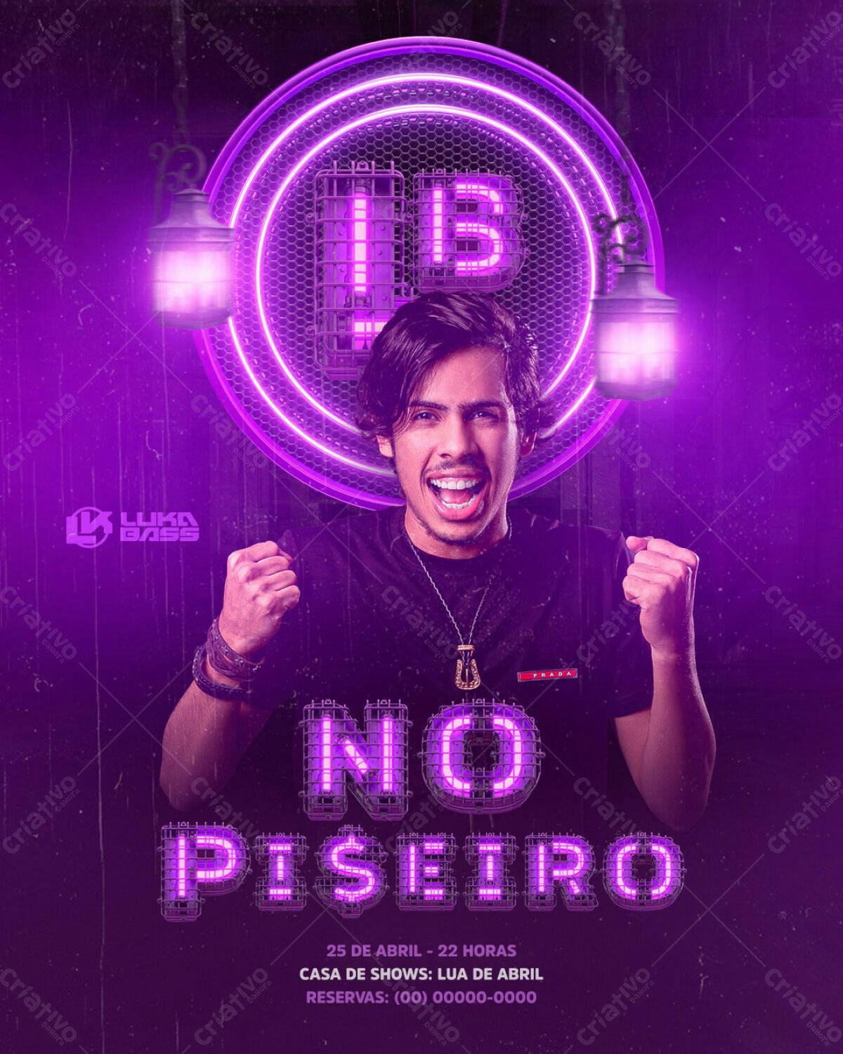 Flyer para Show de Piseiro PSD Editável