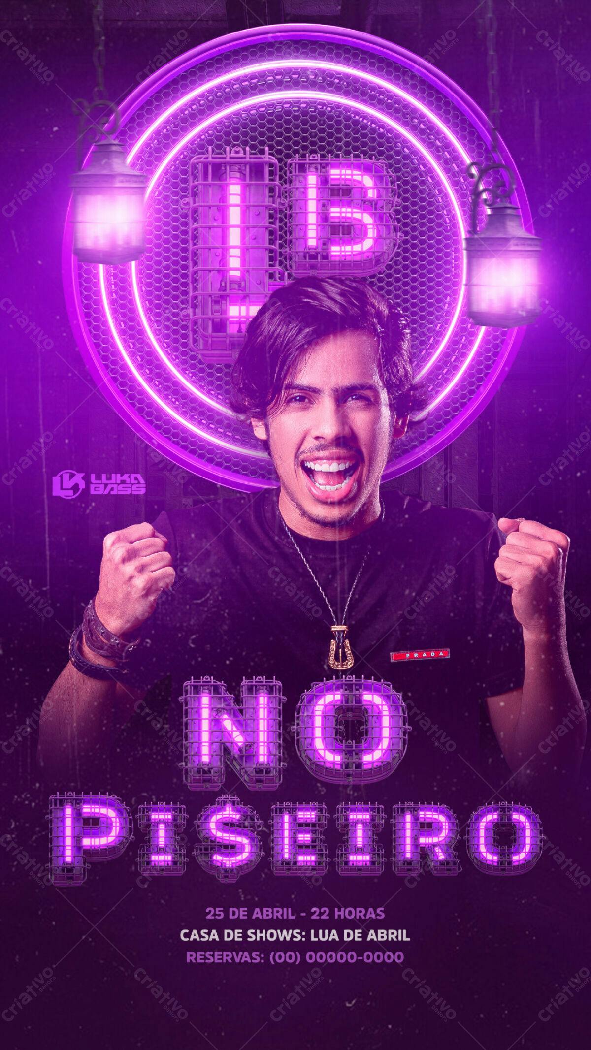 Flyer para Show de Pisciero PSD Editável