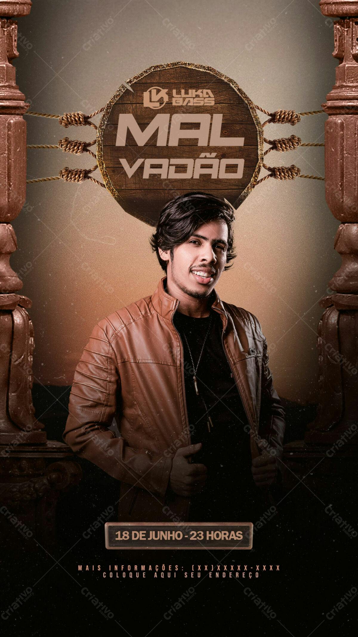 Flyer para Show de Música Sertaneja PSD Editável