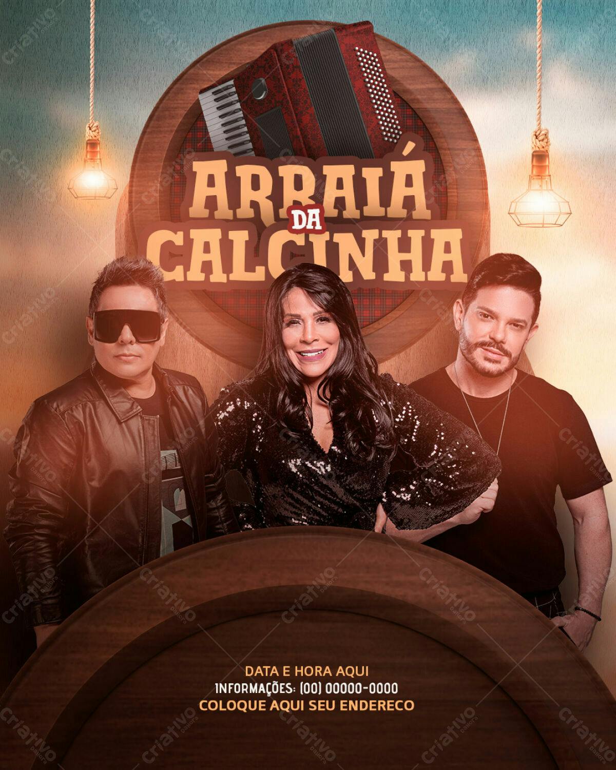 Flyer Arraia da Calcinha PSD Editável