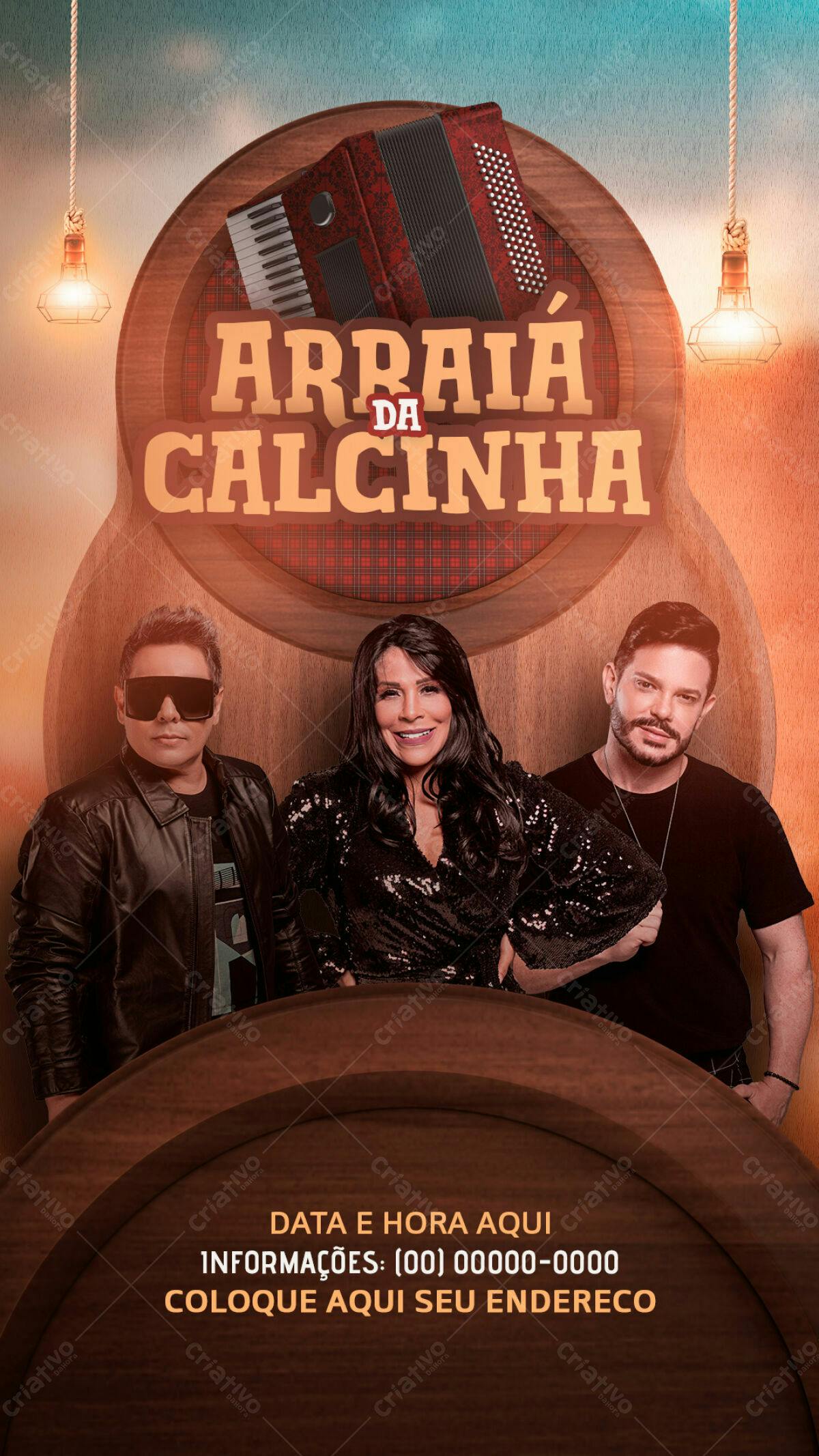 Flyer para Festa Junina Arraial da Calcinha PSD Editável