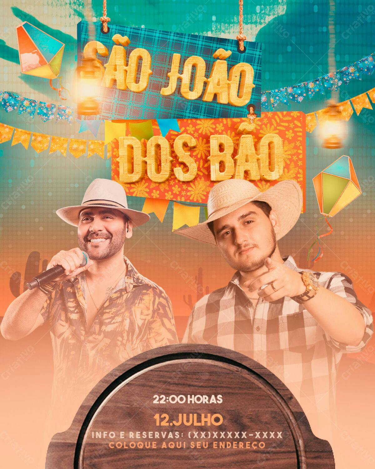 Flyer São João dos Baio PSD Editável