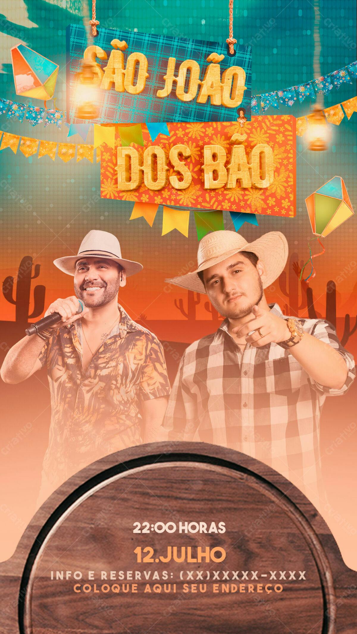 Flyer São João dos Baio PSD Editável