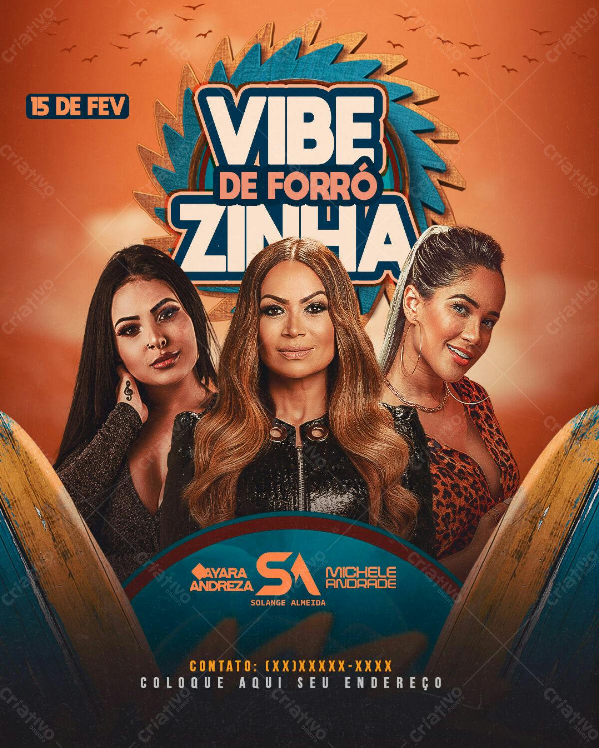 Flyer Vibe de Forró Zinha PSD Editável