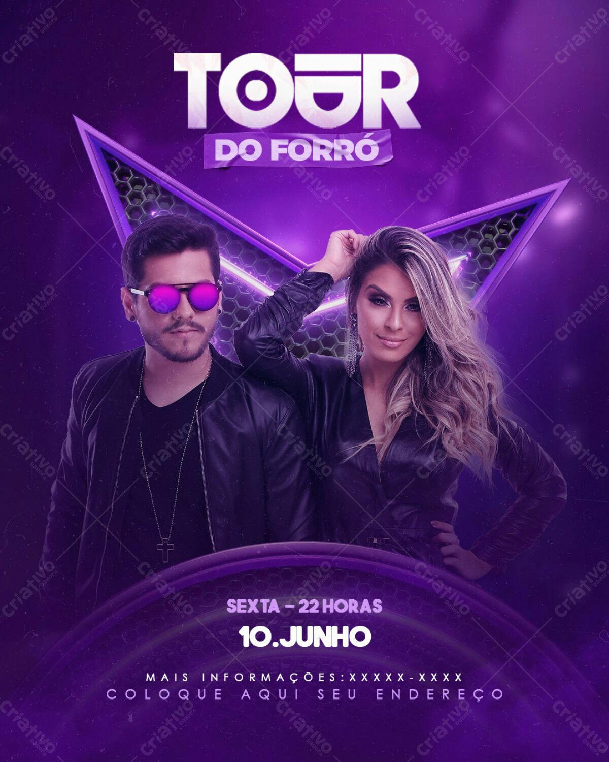 Flyer para Festa de Forró PSD Editável
