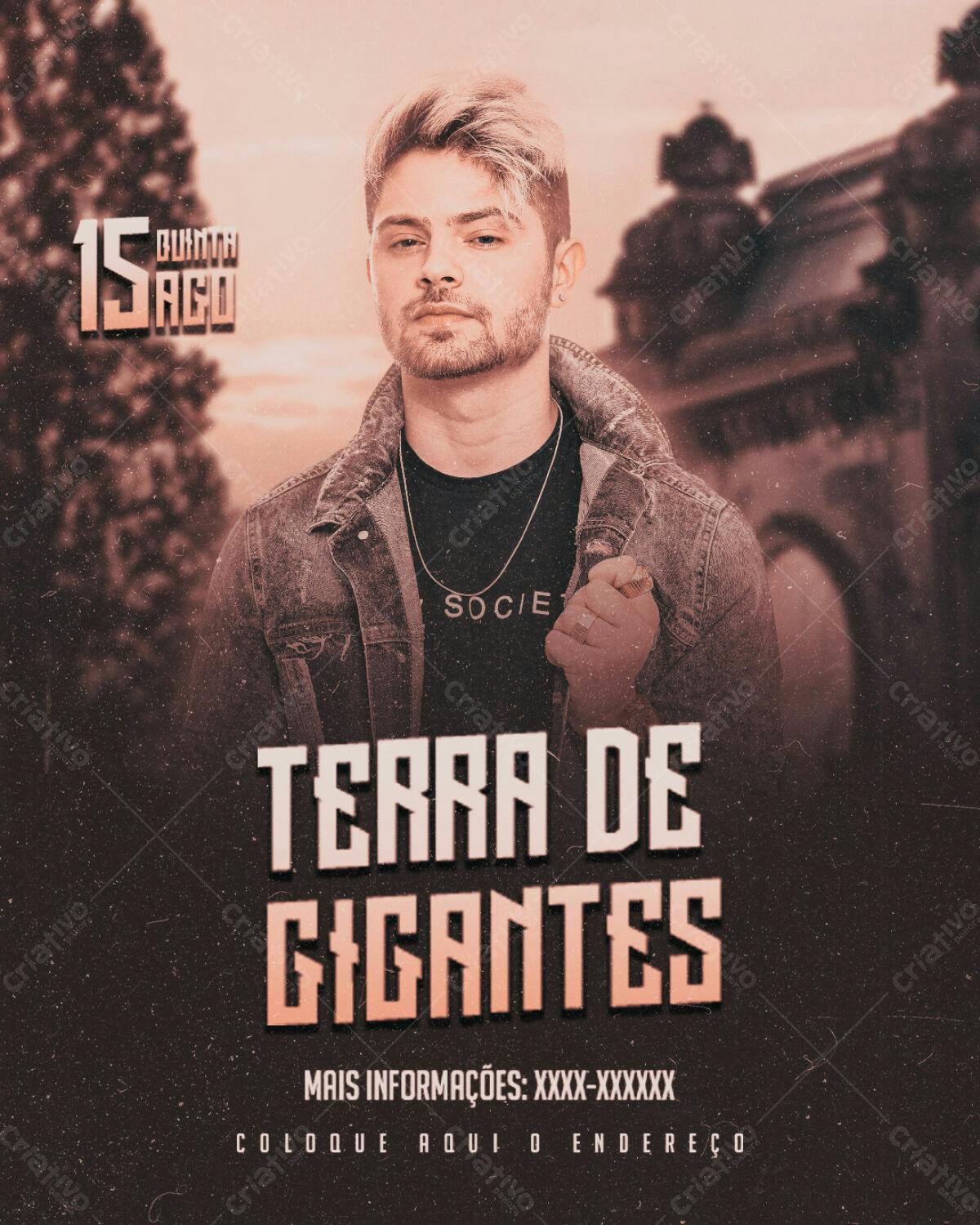 Flyer para Show Musical Terra de Gigantes PSD Editável