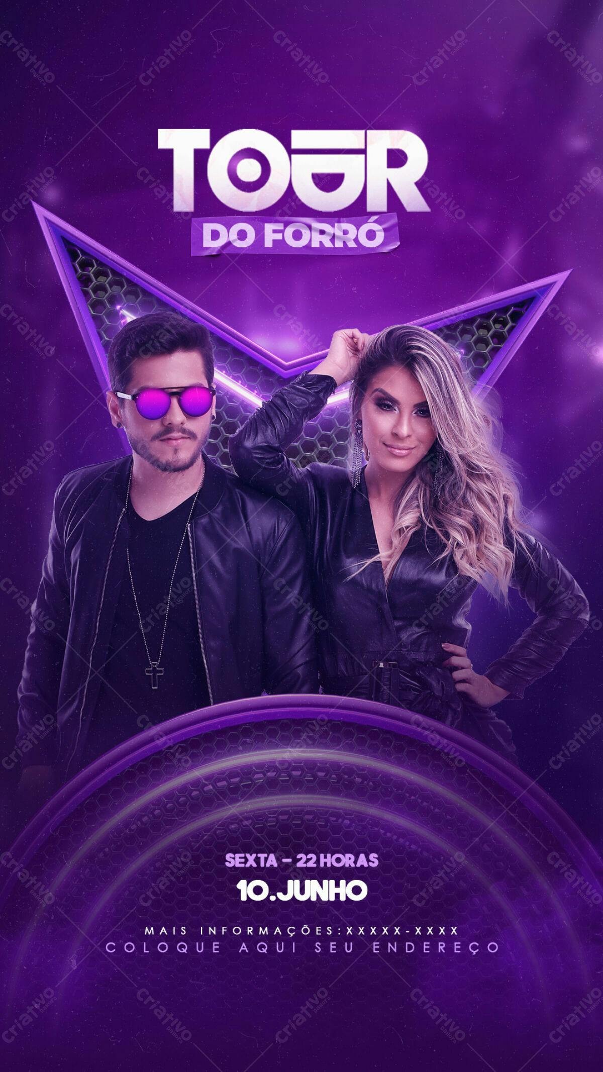 Flyer para Festa de Forró PSD Editável
