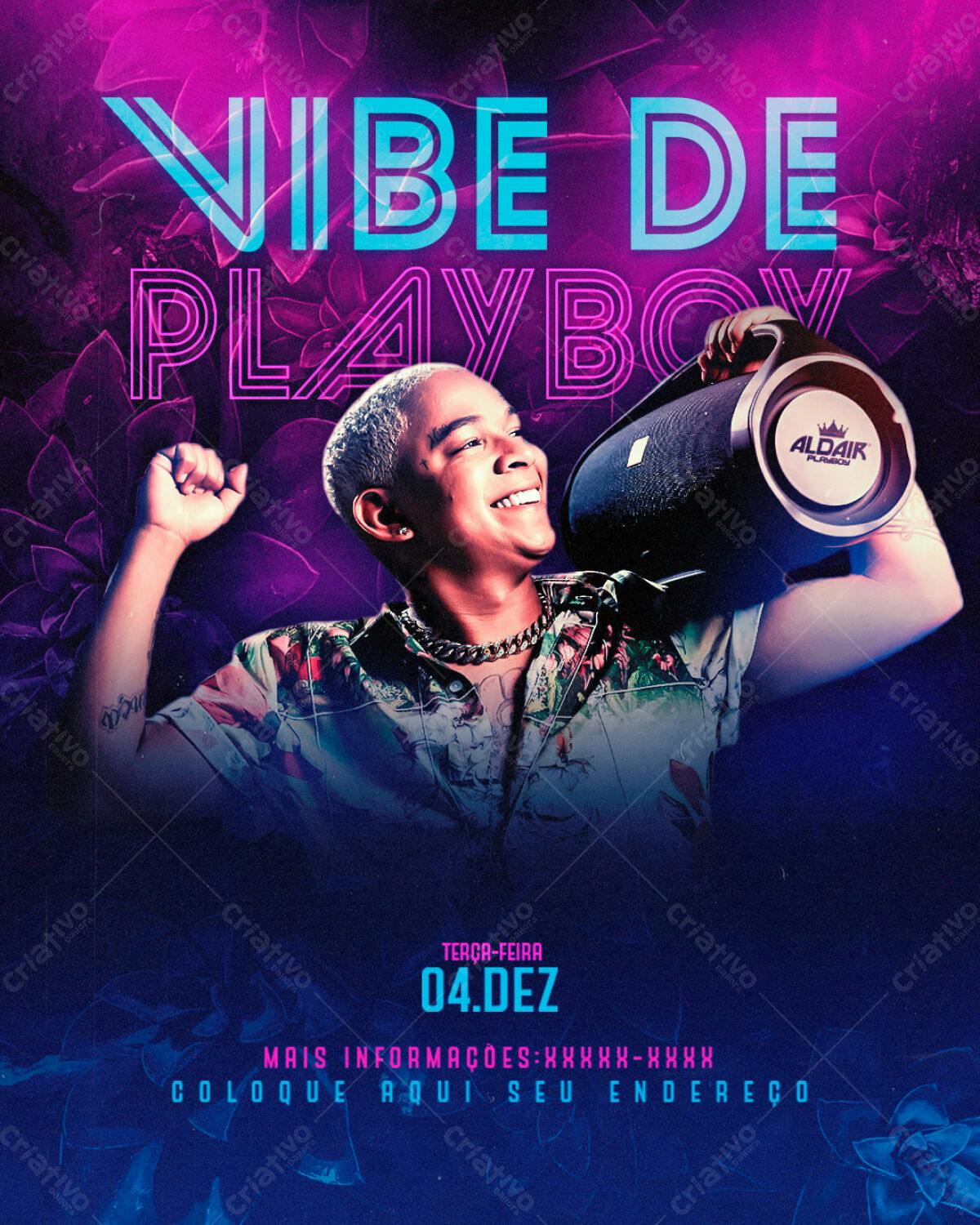 Flyer Festa Vibe de Playboy PSD Editável